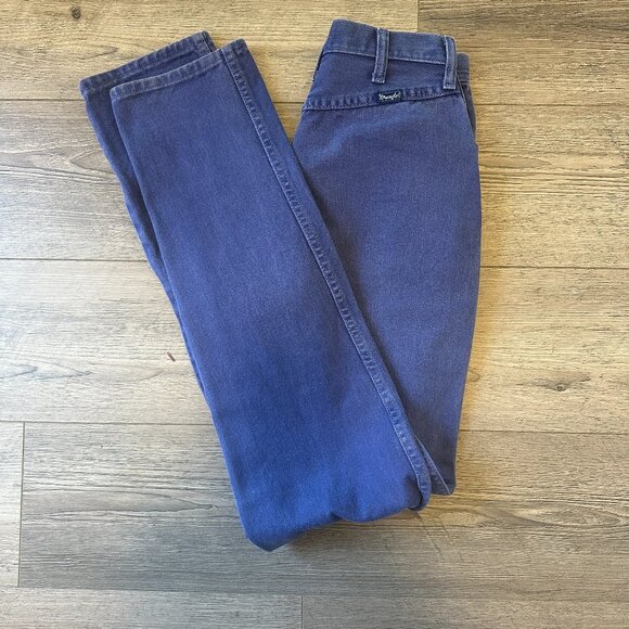 Vintage Western Wrangler Purple Jeans Size 2 Straight Leg - Picture 2 of 8